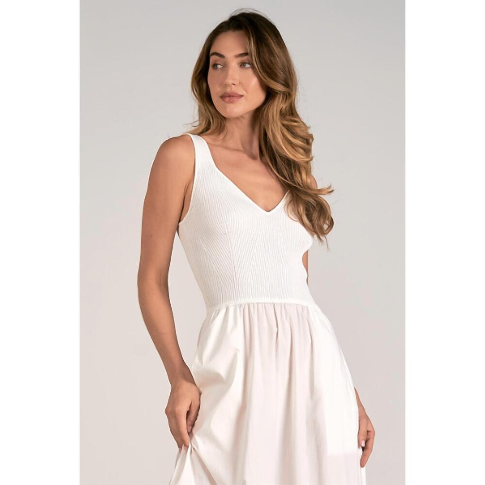 NEW ELAN reno mixed media maxi tank dress in white - Picture 5 of 5